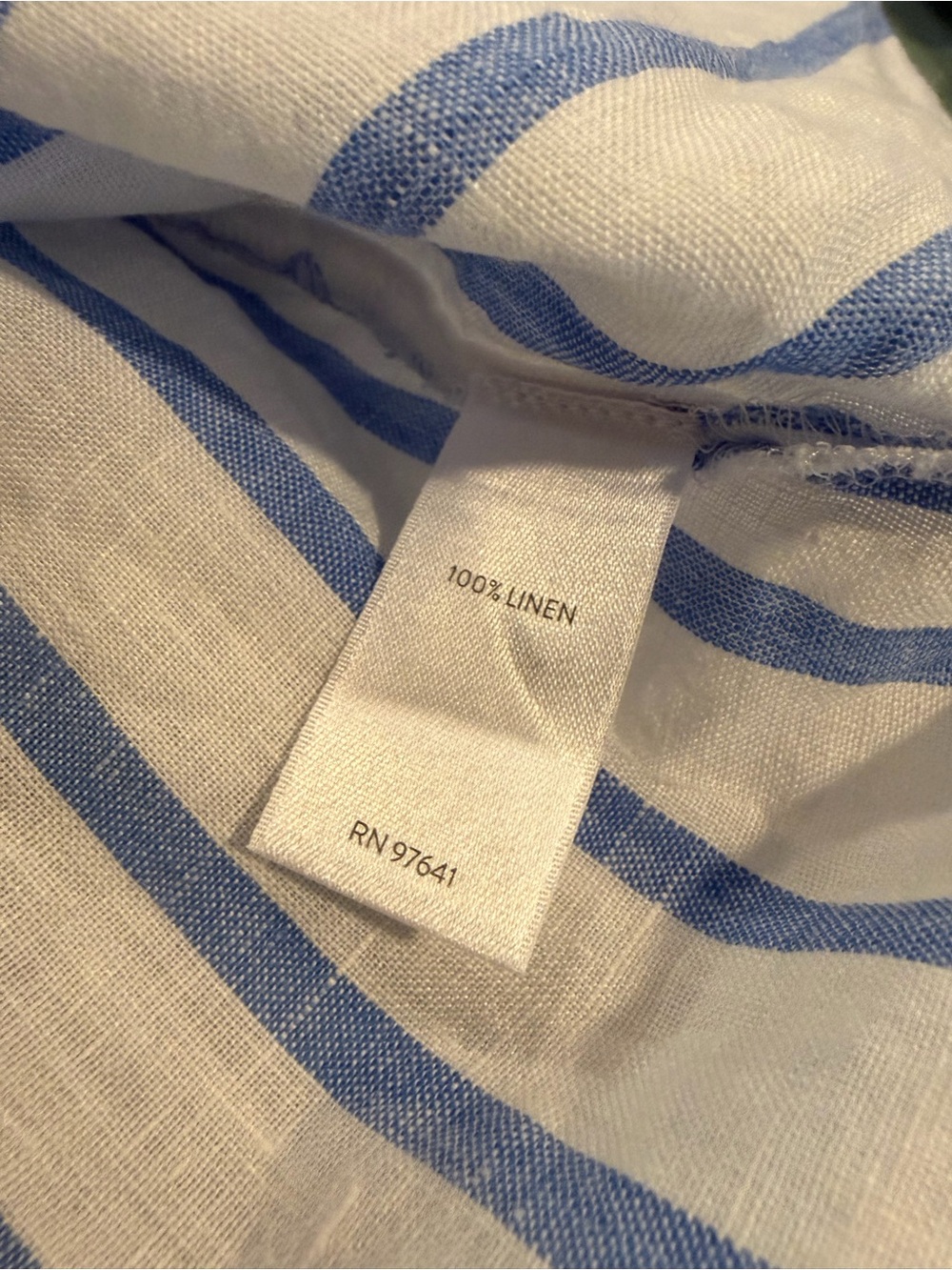 J. Jill Love Linen Blue White Striped Button Down Shirt - Picture 5 of 6